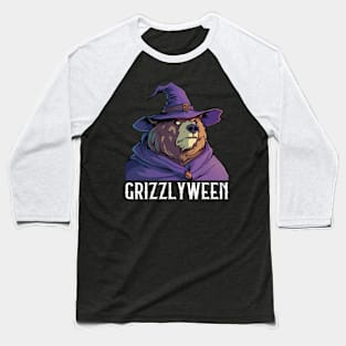Grizzly as Witch - Grizzly Bear Halloween Baseball T-Shirt